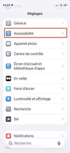 reglages accessibilite iphone ios 26.2