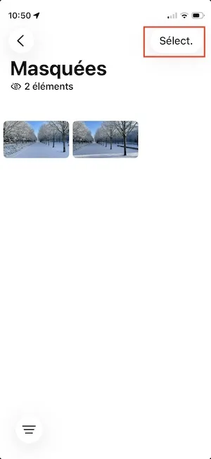 afficher photos cachees sur iphone