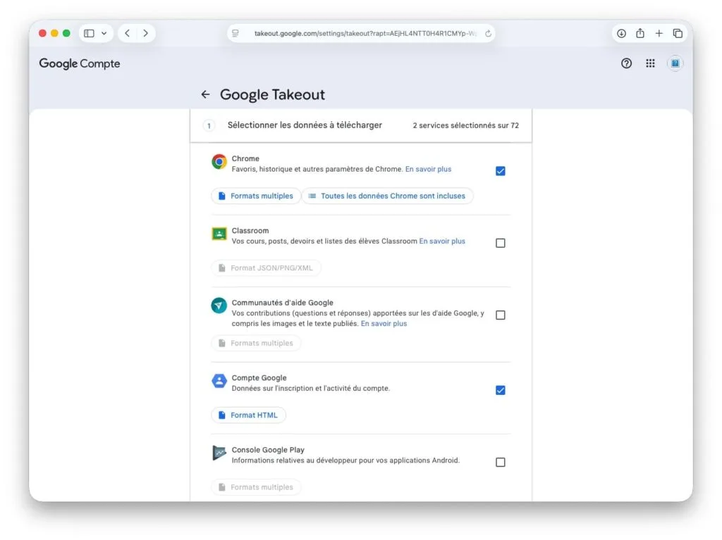 comment recuperer donnees google