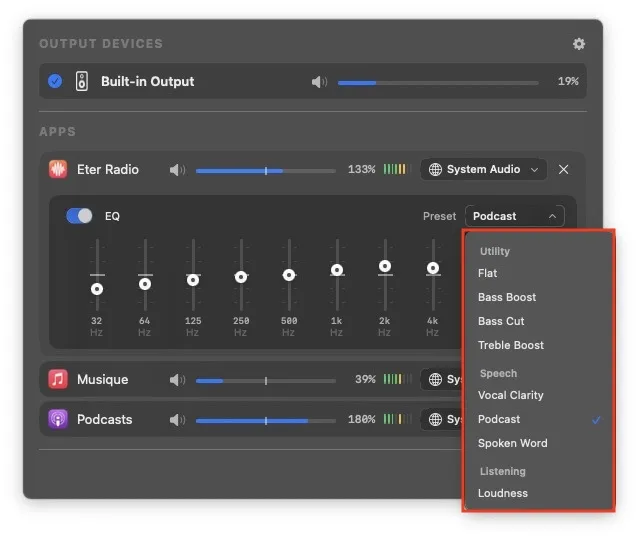 egaliseur audio pour mac
