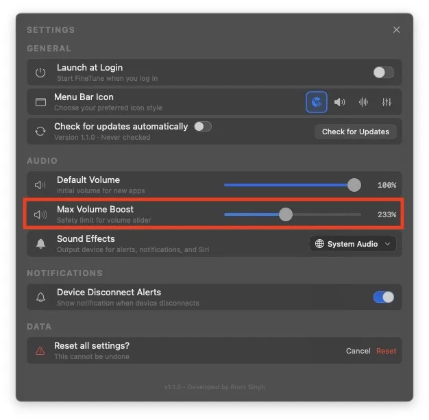 finetune macos settings