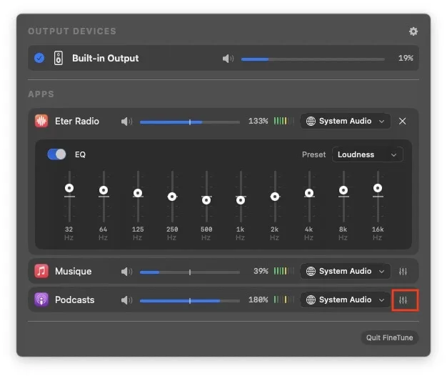 finetune melangeur audio pour mac