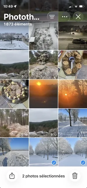 selectionner photos iphone ios 26