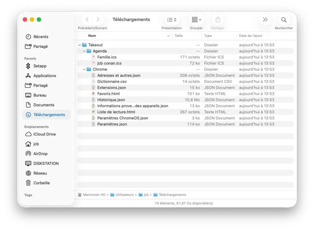 telecharger favoris chrome