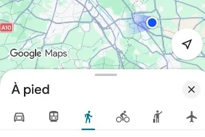 Google Maps activer le mode pieton