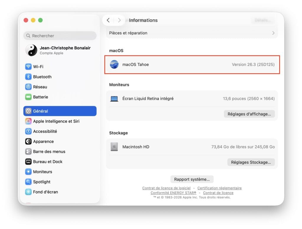 installer macos tahoe 26.3