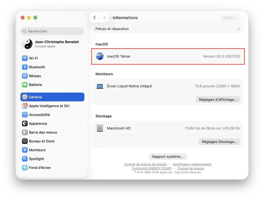 installer macos tahoe 26.3