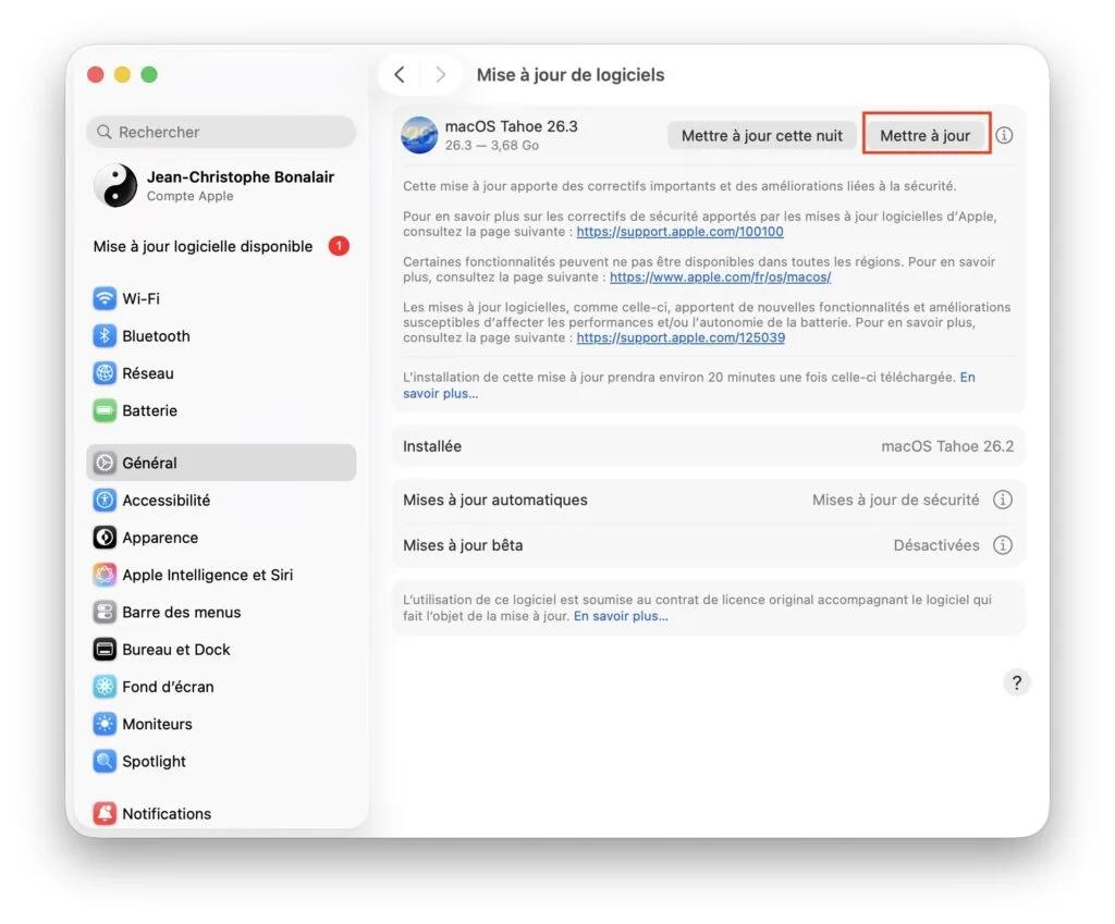 maj macOS Tahoe 26.3