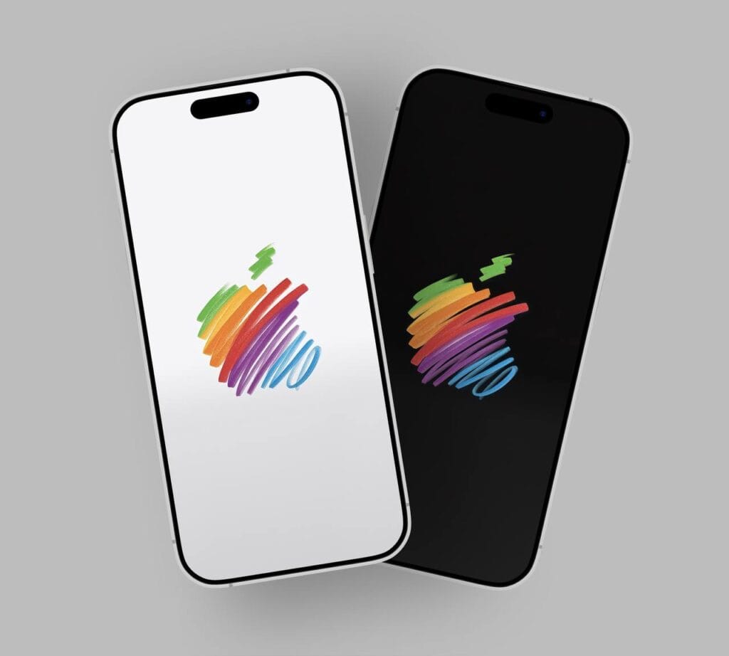 fond decran 50 ans Apple blanc noir