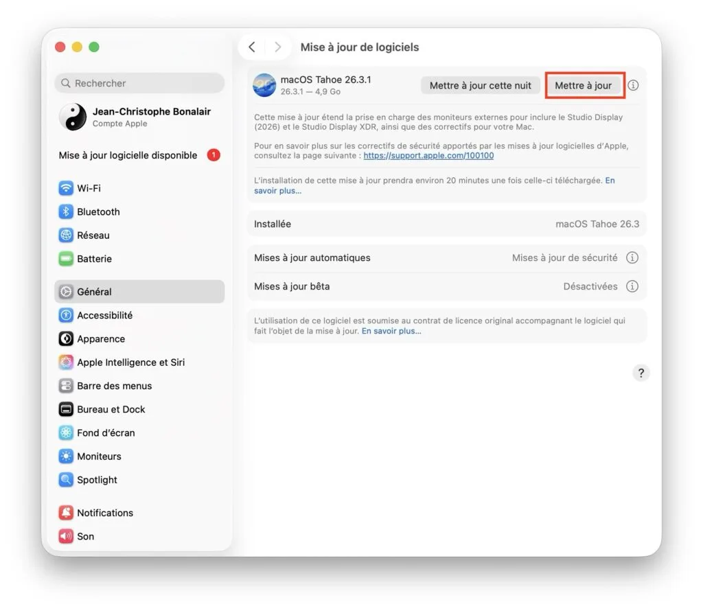 macOS Tahoe 26.3.1