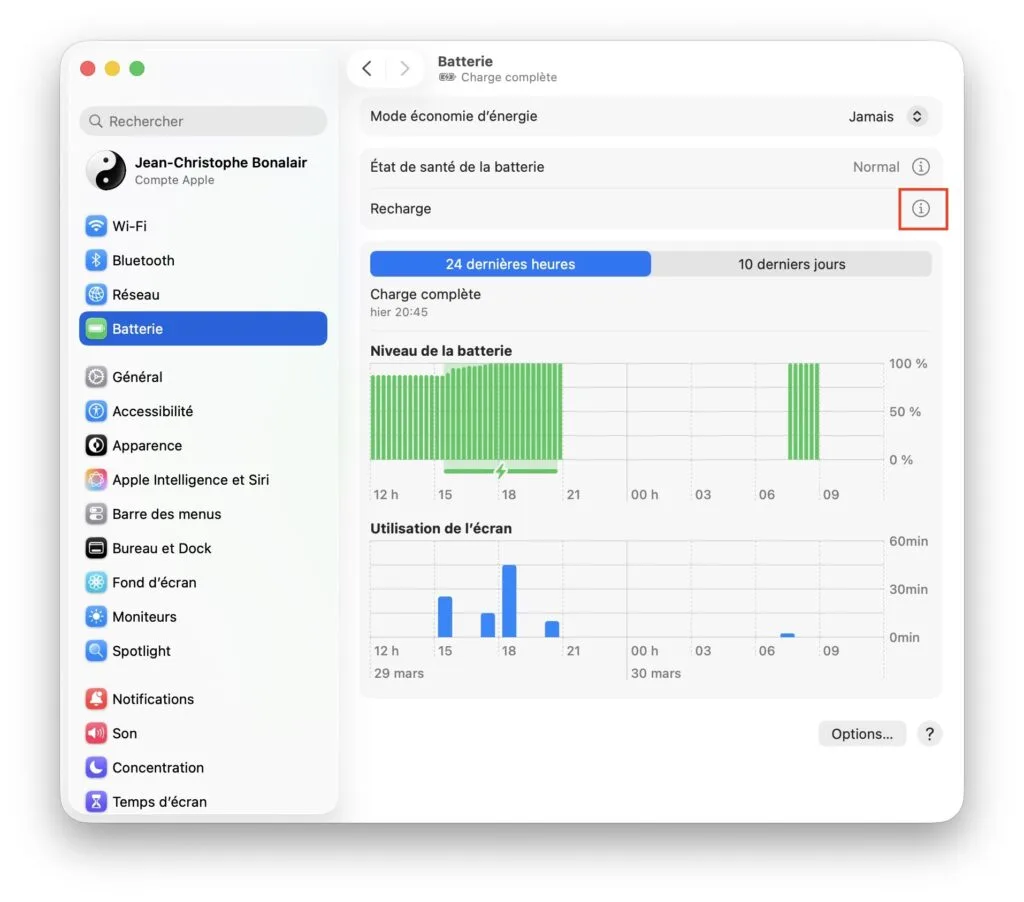 recharge batterie macbook air m5 neo