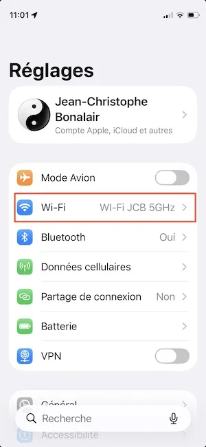 retrouver mot de passe wi-fi iphone