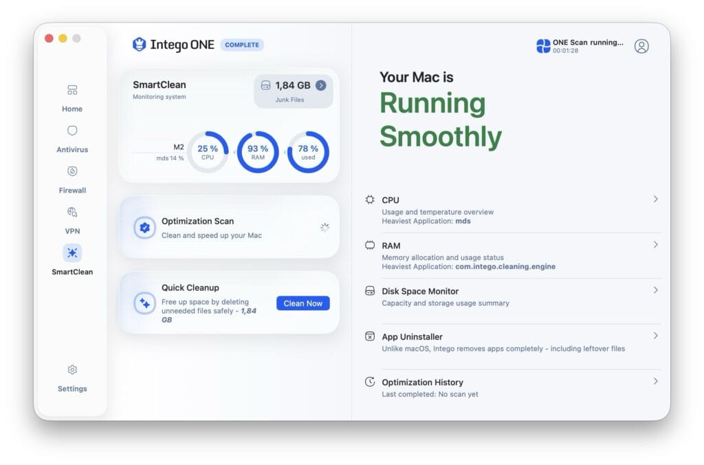 Intego ONE SmartClean