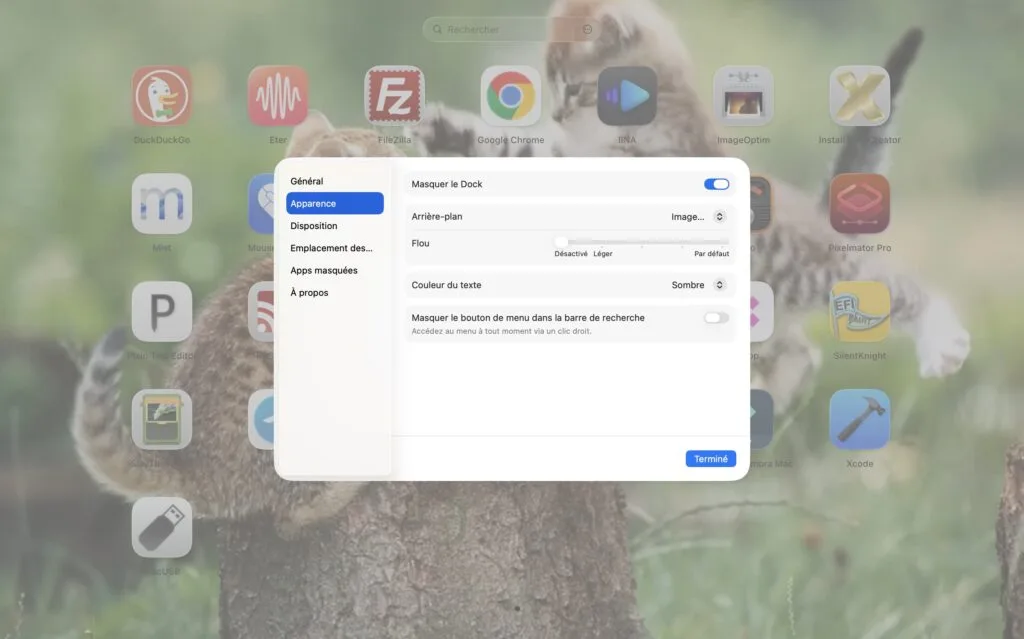 Comment restaurer le Launchpad classique sur macOS Tahoe (BuhoLaunchpad) 4 BuhoLaunchpad arriere-plan image couleur fond decran systeme