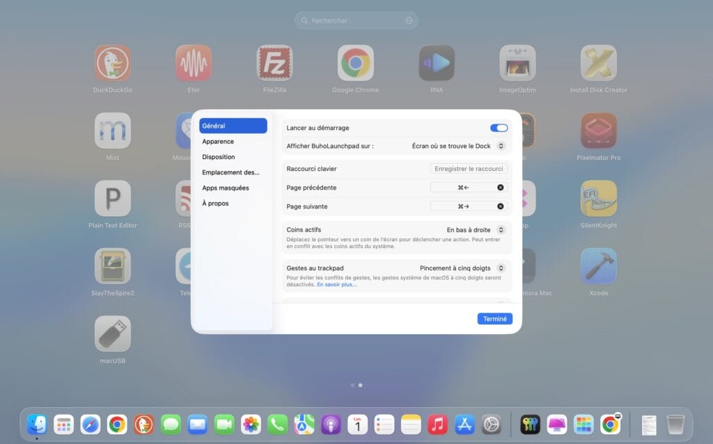 Comment restaurer le Launchpad classique sur macOS Tahoe (BuhoLaunchpad) 2 BuhoLaunchpad lancer au demarrage