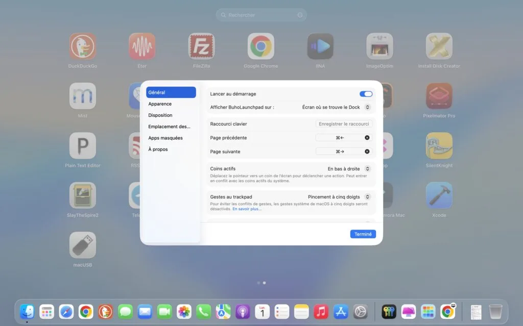 Comment restaurer le Launchpad classique sur macOS Tahoe (BuhoLaunchpad) 2 BuhoLaunchpad lancer au demarrage