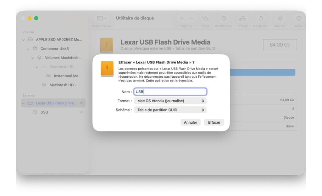 Comment créer une clé USB bootable macOS 27 Golden Gate 2 formater cle usb macos golden gate 27