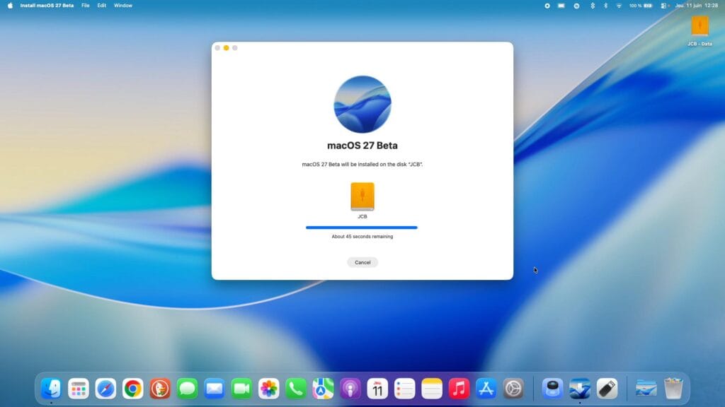 installation en cours macos macos Golden Gate 27