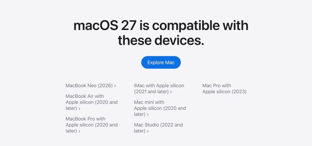 macOS Golden Gate 27 mac compatibles nouvel OS