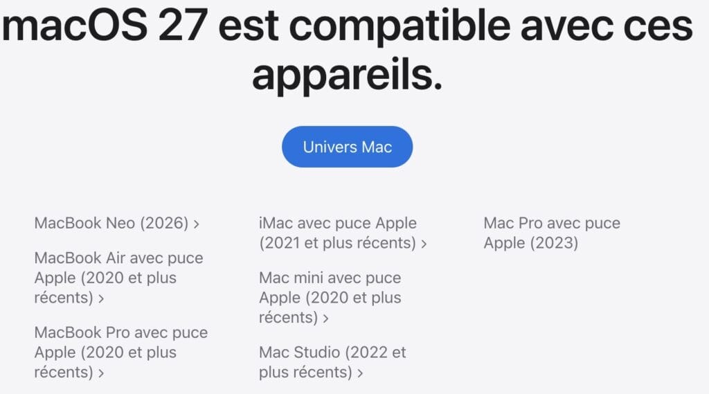 Comment faire une installation propre macOS Golden Gate 27 1 macos golden gate 27 les Mac compatibles