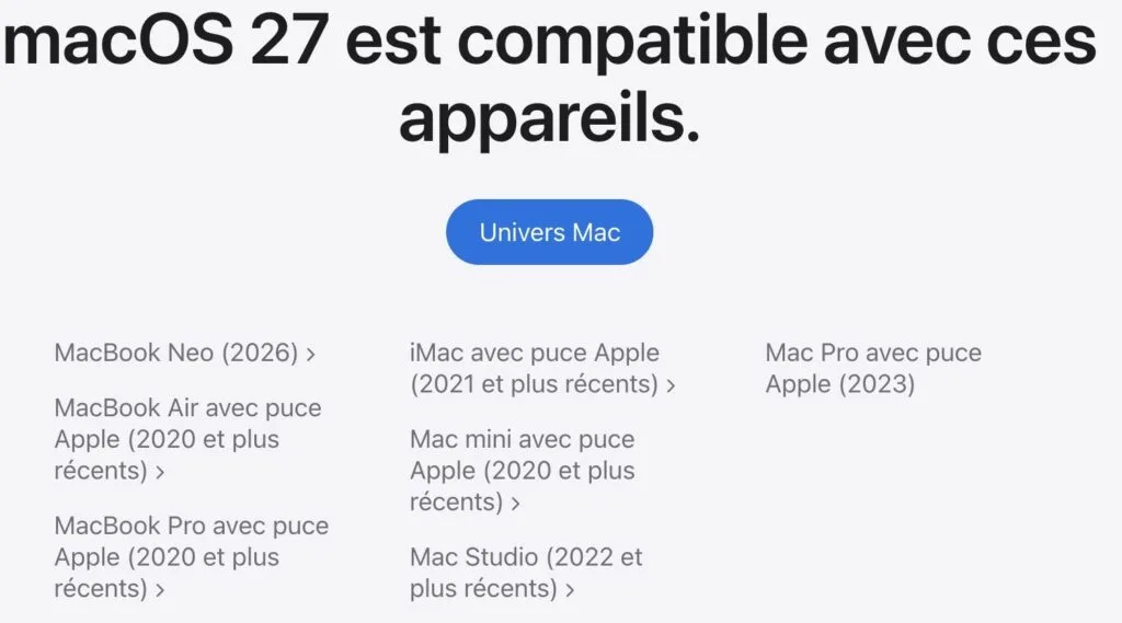 Comment faire une installation propre macOS Golden Gate 27 1 macos golden gate 27 les Mac compatibles