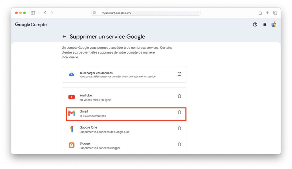 suppression definive du compte gmail