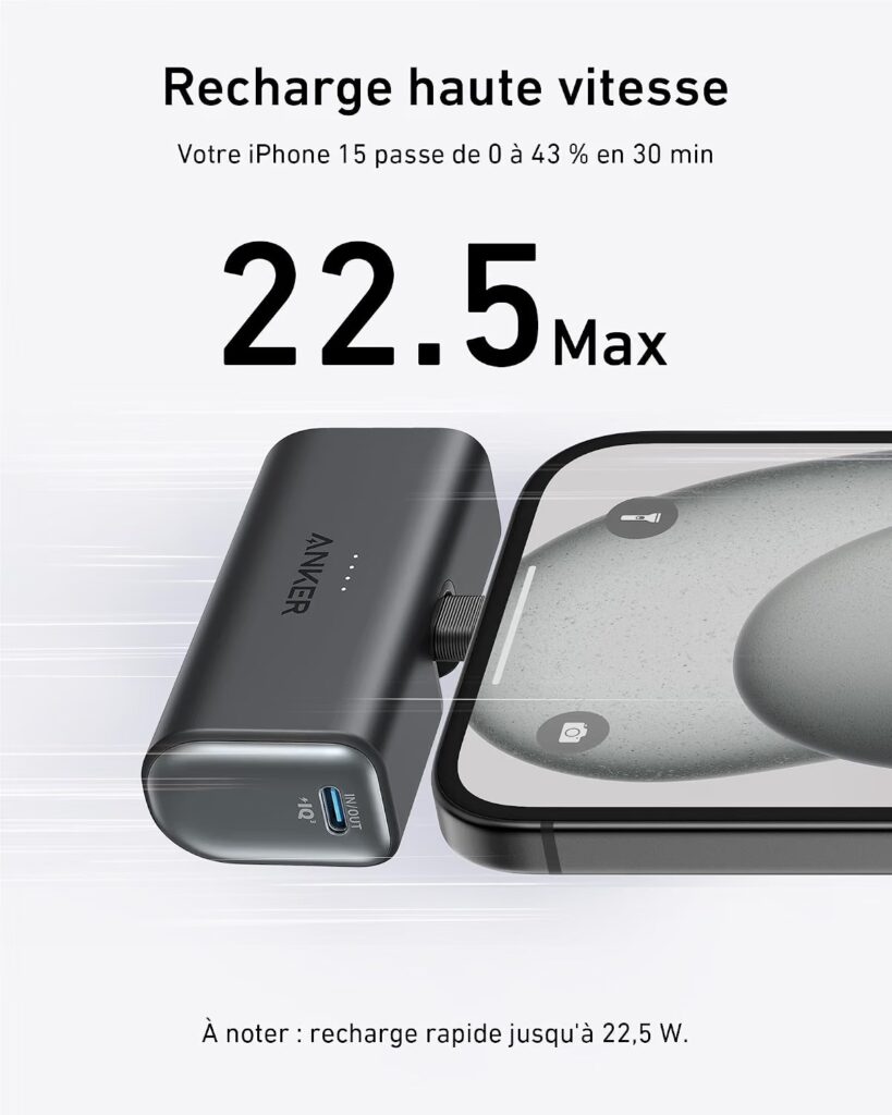 Anker Nano Batterie Externe 5000 mAh Connecteur USB C Pliable