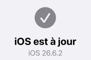 iOS 26.6.2 est a jour sur iPhone