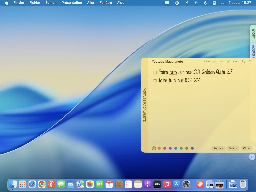 post-it pour mac epingle