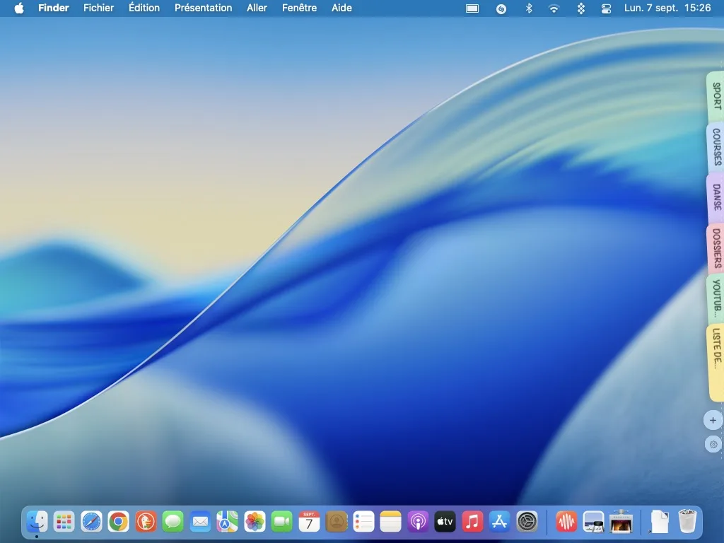 post-it pour mac sur le bord de lecran