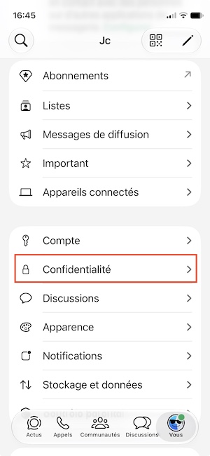 Photo de profil WhatsApp : comment choisir qui peut la voir (et la masquer) ? 1 confidentialite whatsapp